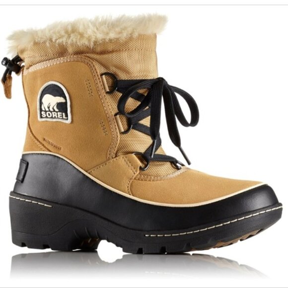 Sorel Tivoli III Lace Up Snow Winter Boots Suede Faux Fur Size 10 - Picture 1 of 10